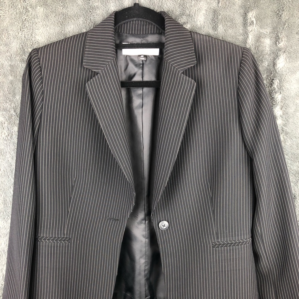 Tahari Black with White Pinstripes Blazer